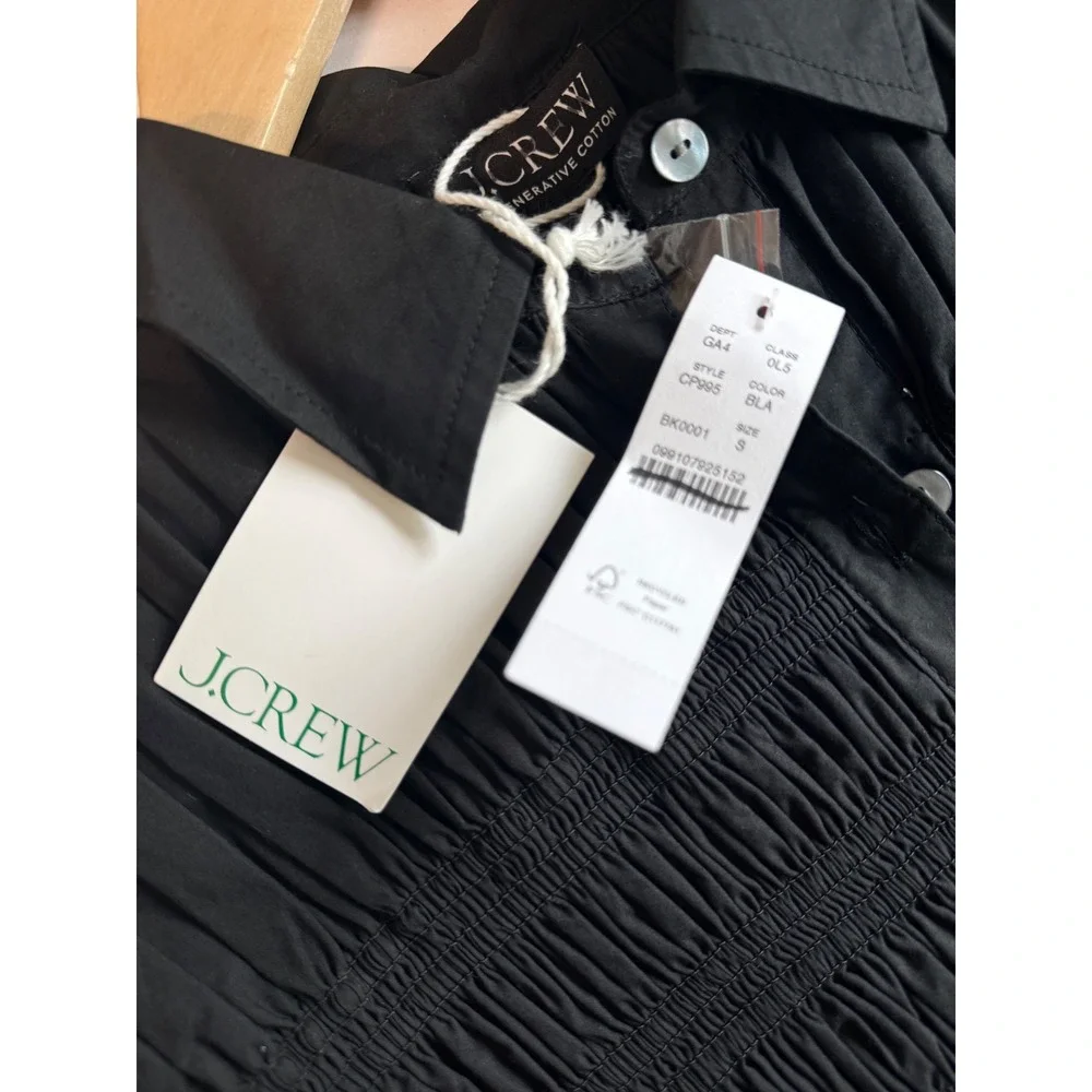 J.Crew Elsie shirt-dress in cotton poplin Black Size Small NWT